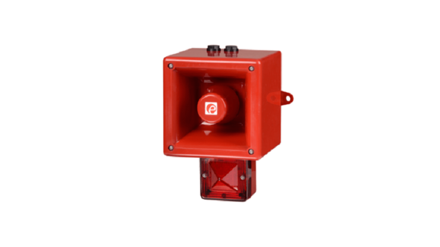Segnalatore acustico e luminoso e2s serie AL112NX, Rosso, 24 V, 120dB a 1 m, IP66