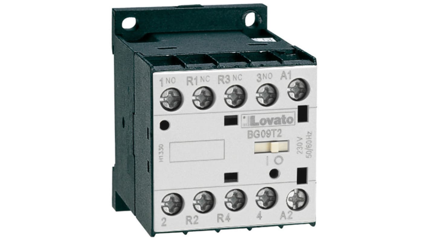 Contattore Controllo motori Lovato, serie BG, 4 poli, 2 NA e 2 NC, 20 A, 22 kW, bobina 110 V c.a.