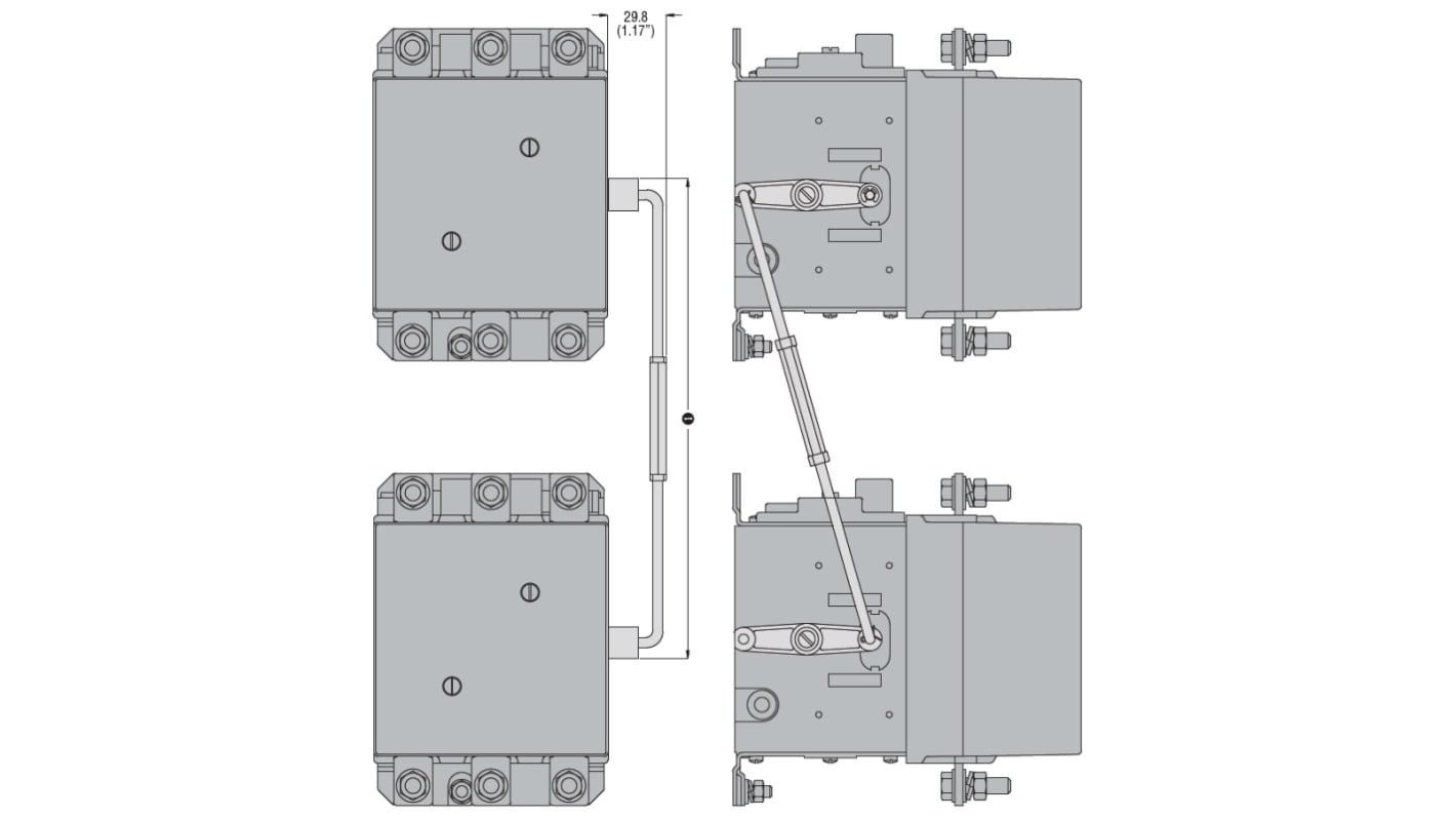 Lovato BF Mechanical Interlock for use with B Series Contactors