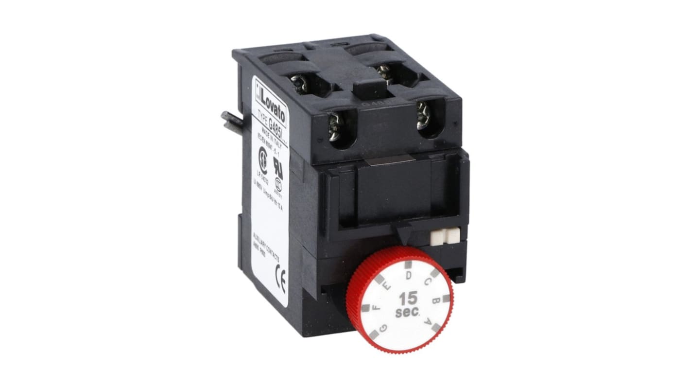 Contatto ausiliario Lovato, 2 contatti, 1 NO + 1 NC, montaggio frontale, serie G485