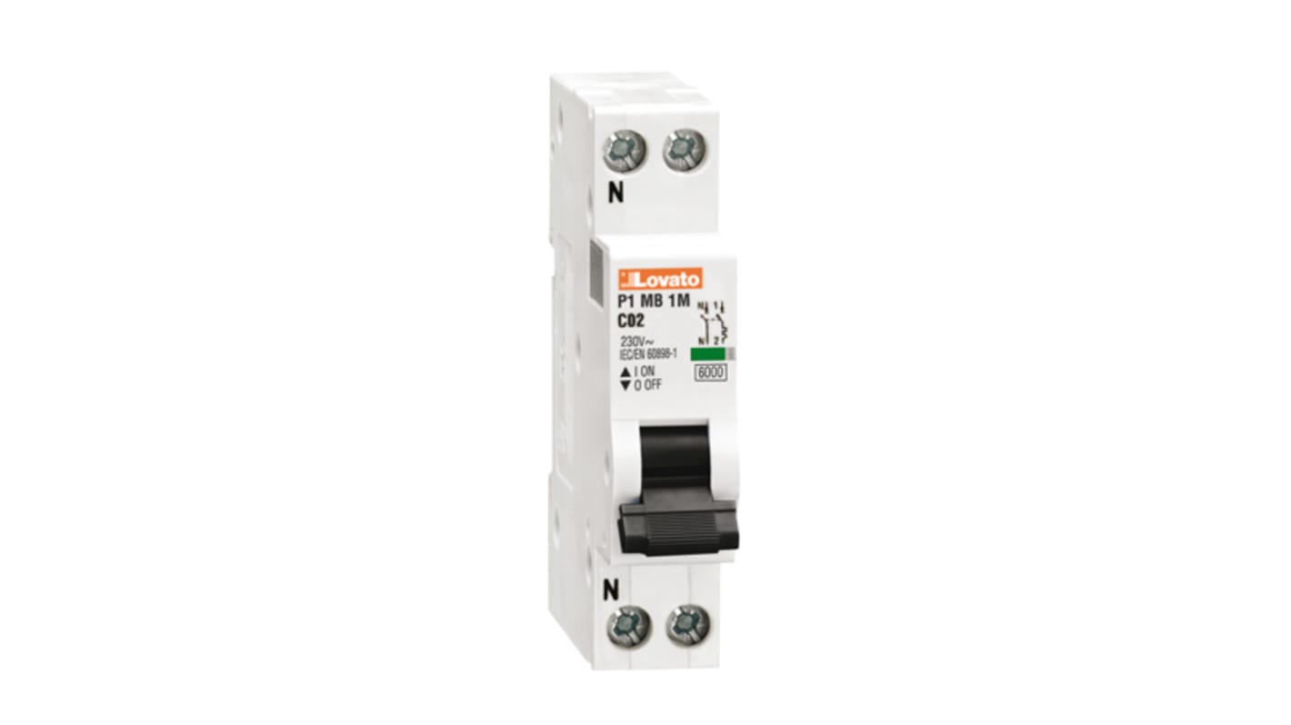 Lovato P1 MCB, 1+N, 32A Curve C, 230V AC
