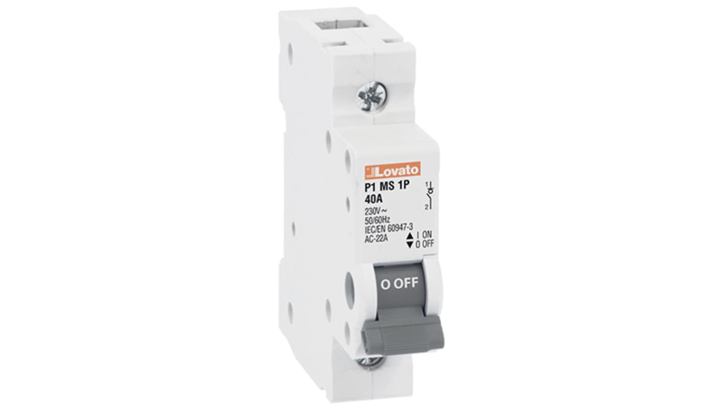 Lovato 1P Pole DIN Rail Switch Disconnector - 63A Maximum Current