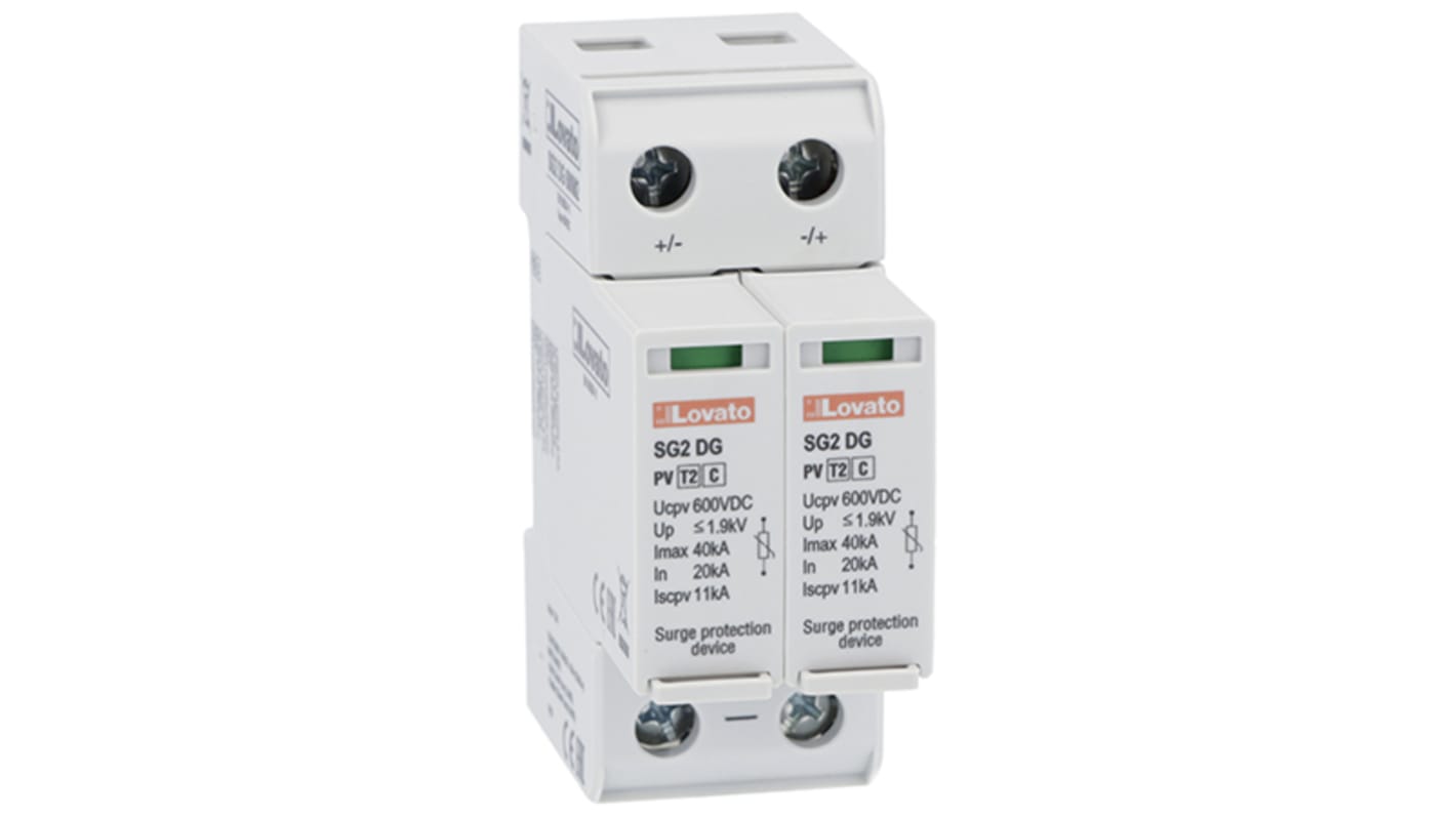 Lovato Single Phase Surge Protector, 40kA, DIN Rail Mount