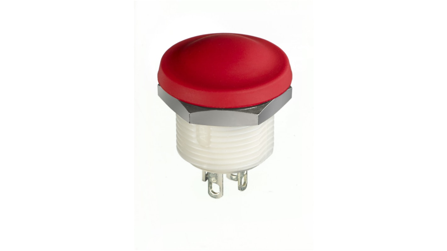 Interruptor de Botón Pulsador APEM IX, SPST, acción momentánea, 28V dc, Montaje en Panel, IP67, IP69K, , En blanco