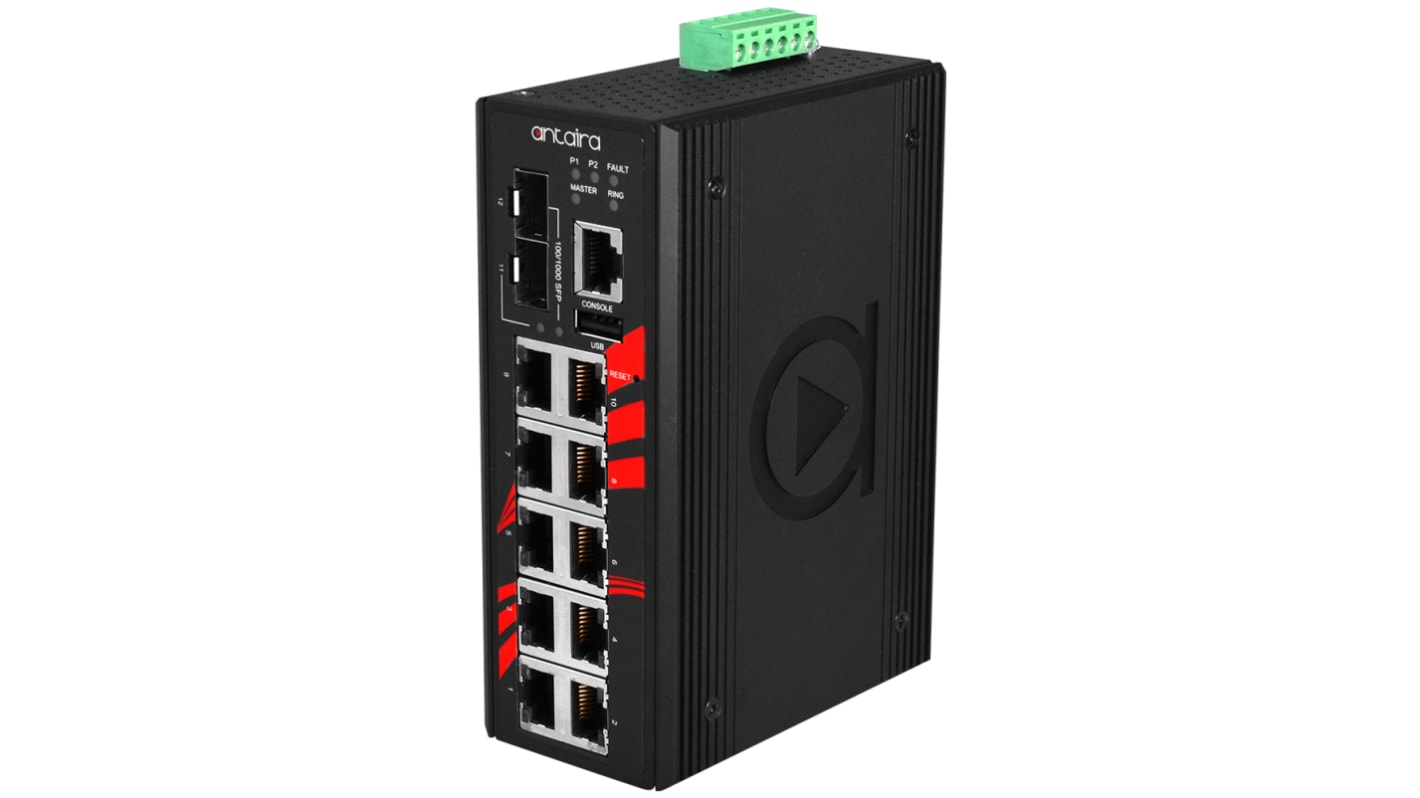 Antaira 以太网交换机, 10个RJ45口