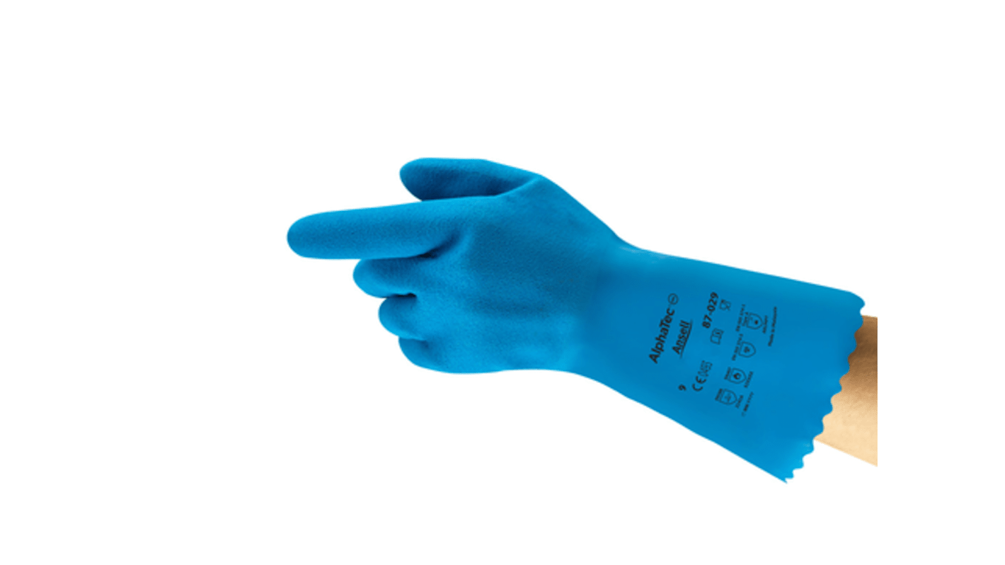 Gants de manutention Ansell 87-029, Taille 8, Adhérence supplémentaire, bonne dextérité, 1 Paire, Bleu