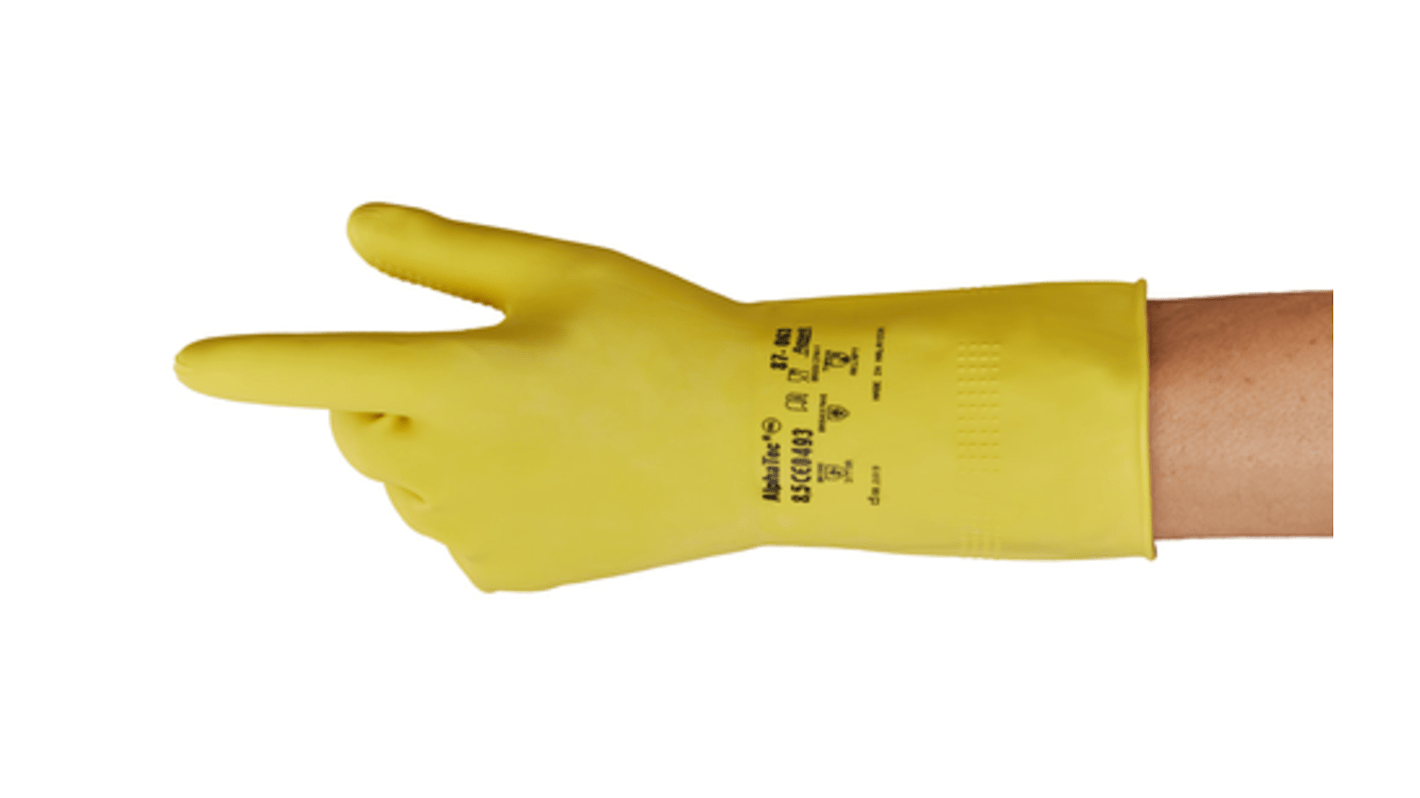 Gants de manutention Ansell taille 8.5, Résiste aux produits chimiques, Jaune