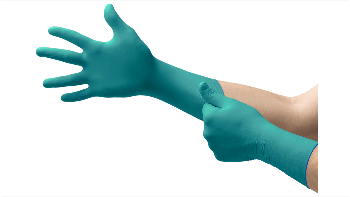 Ansell 93-260 Green Powder-Free Neoprene, Nitrile Disposable Gloves, Size XS, 50 per Pack