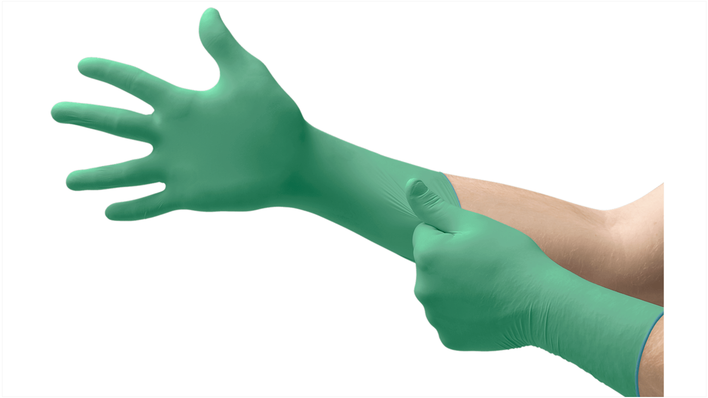 Ansell 93-360 Green Powder-Free Neoprene Disposable Gloves, Size S, 50 per Pack
