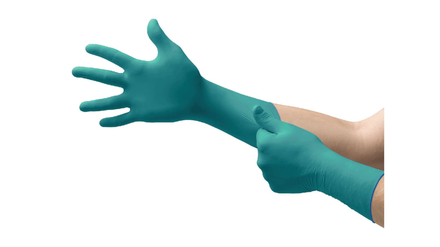 Ansell 93-360 Green Powder-Free Neoprene Disposable Gloves, Size 8.5-9, Large, 50 per Pack