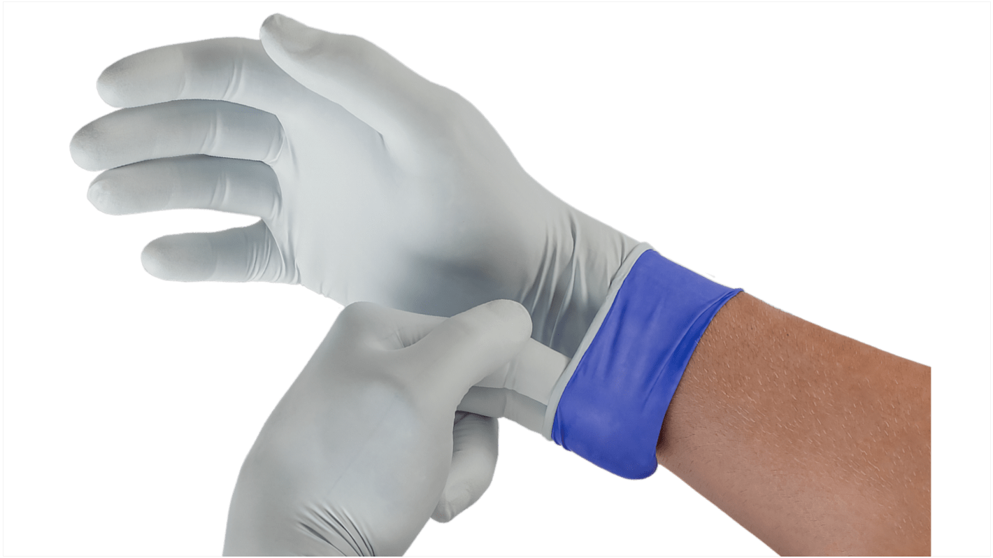 Ansell MICROFLEX® White Powder-Free Nitrile Disposable Gloves, Size 11.5-12 XXXL, Food Safe, 100 per Pack