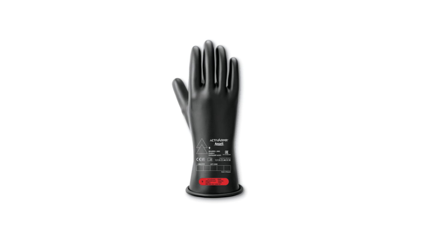 Gants pour électriciens isolés Ansell RIG011B taille 9, Protection électrique, 1 Paire, Noir