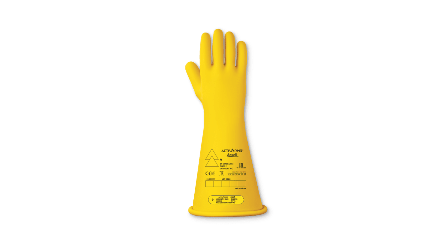 Ansell RIG214Y Elektro-Isolierhandschuhe Größe 10 Elektrische Sicherheit Latex Gelb 1Paar
