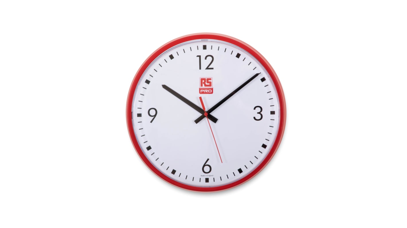 RS PRO Analogue Wall Clock, 310mm Diameter