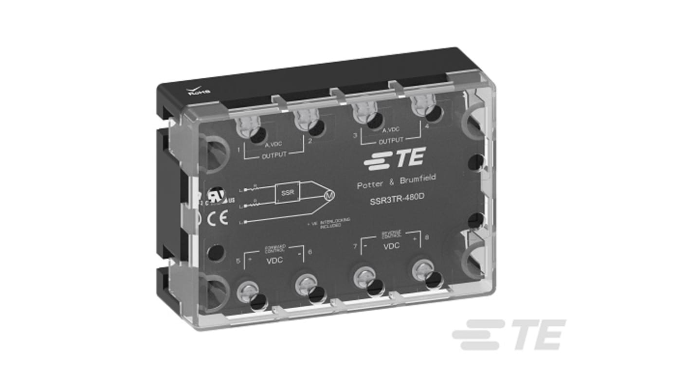 TE Connectivity SSR3 Tafelmontage Halbleiterrelais, dreiphasig SPST-NO (1 Form A) 480 Veff / 10 A