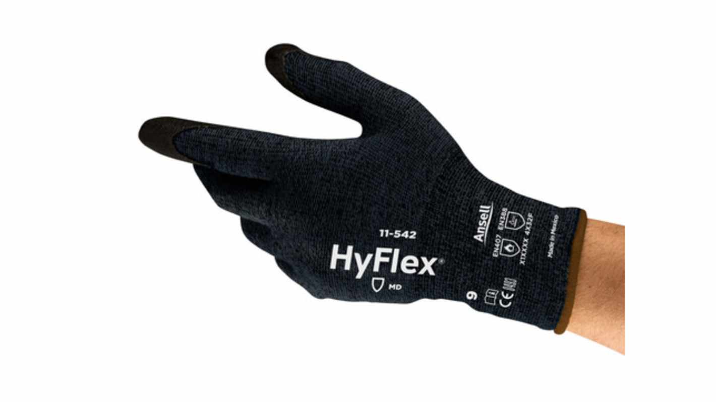 Ansell 11-542 Black Nitrile Abrasion Resistant, Cut Resistant Cut Resistant Gloves, Size 6, Nitrile Coating