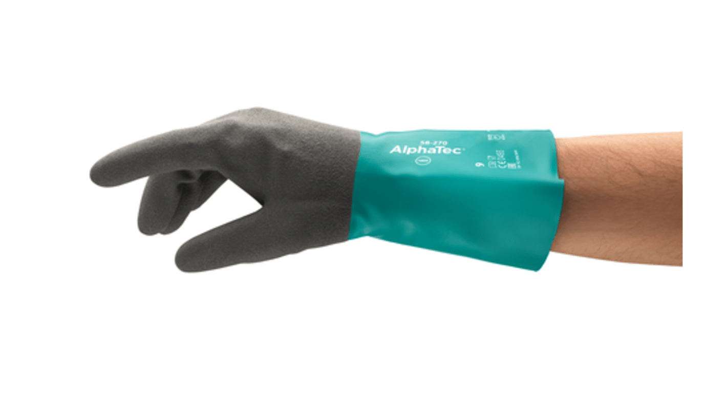 Ansell 58-270 Grey Nitrile, Nylon Abrasion Resistant, Cut Resistant Work Gloves, Size 11, Nitrile Coating