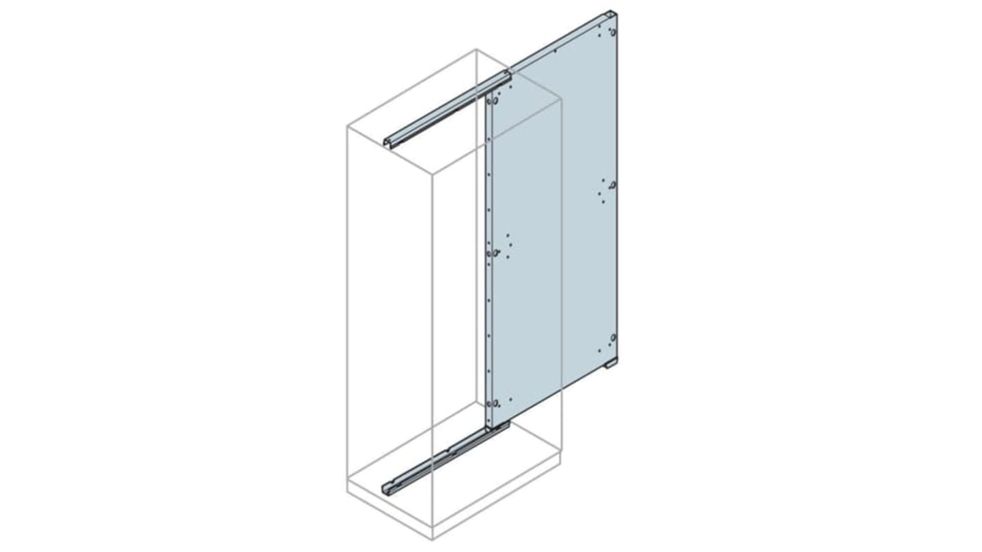 ABB IS2 Series Galvanised Steel Back Plate & Tracks, 600mm W, 2m L for Use with IS2 Enclosures