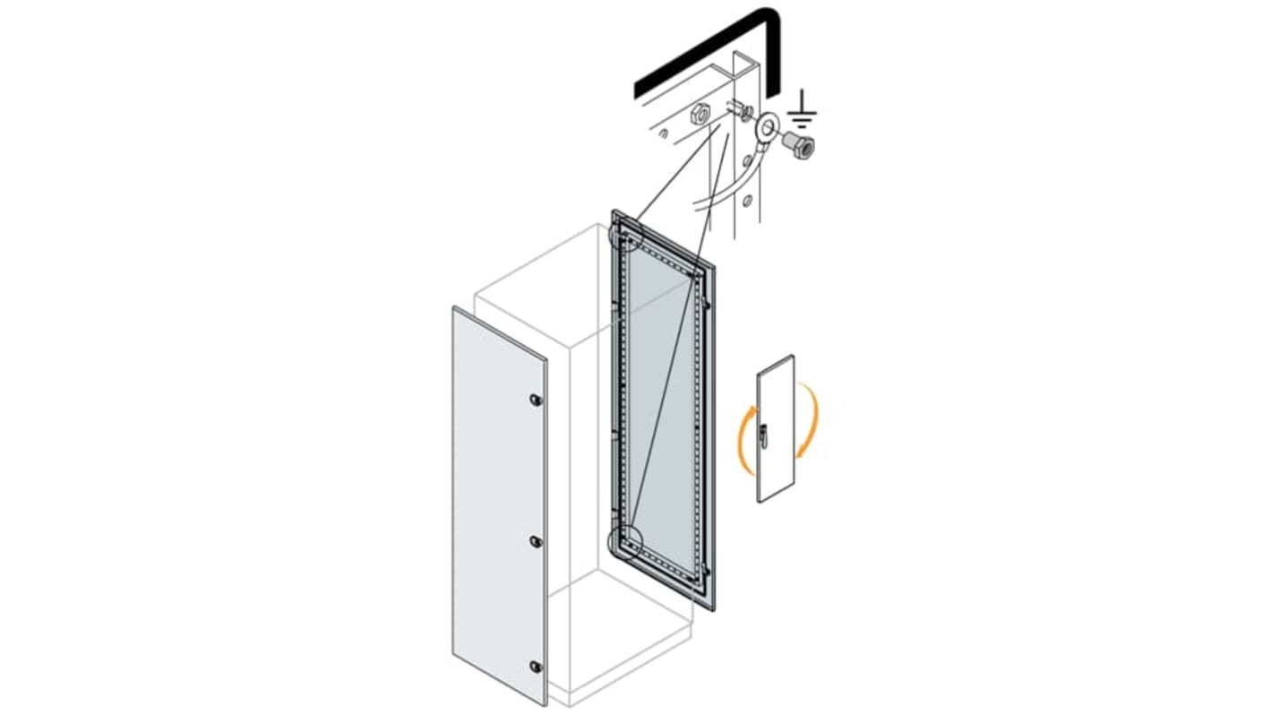 ABB AM2 Series Steel RAL 7035 Blind Side Door, 1m W, 1.8m L for Use with IS2 Enclosures