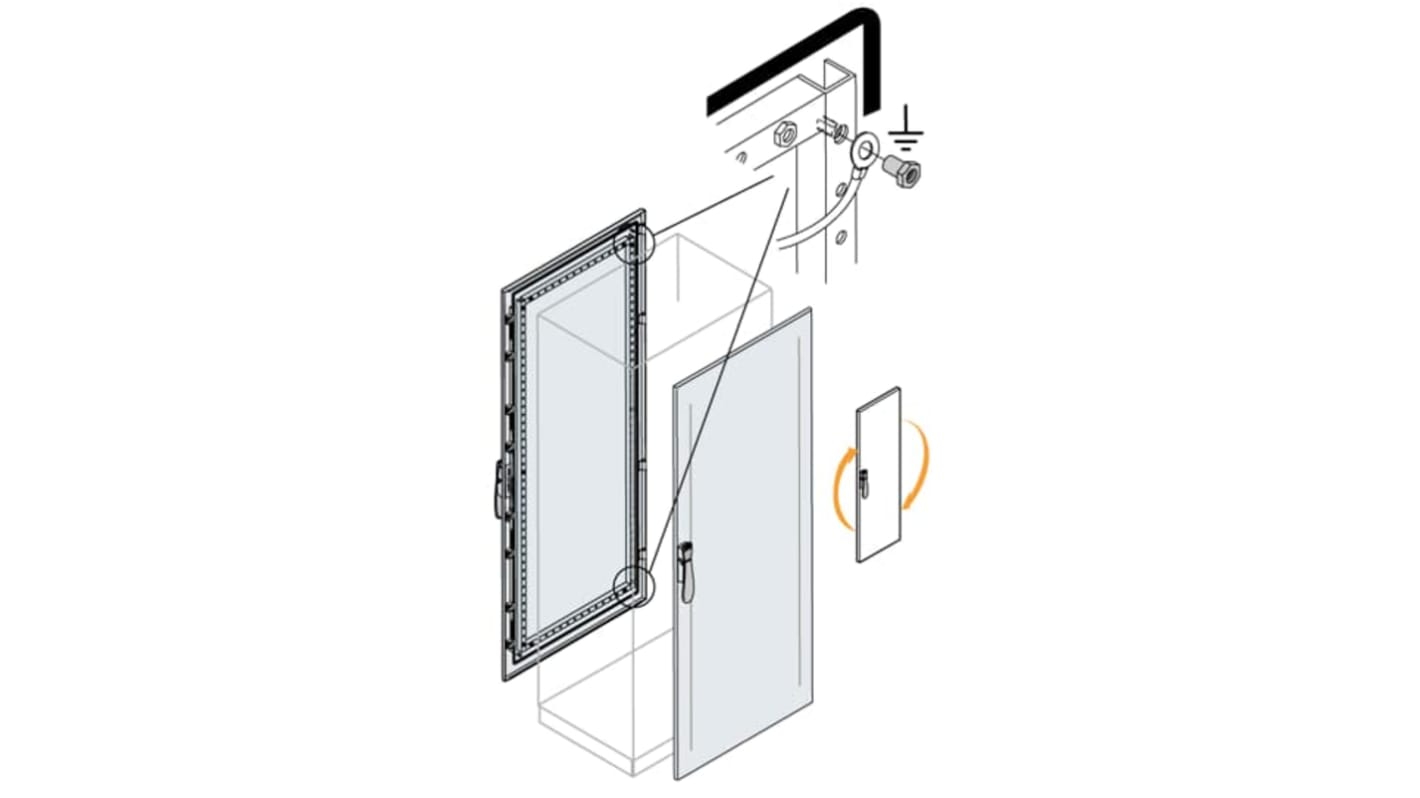 ABB IS2 Series Lockable Steel RAL 7035 Blind Door, 800mm W, 1.8m L for Use with IS2 Enclosures