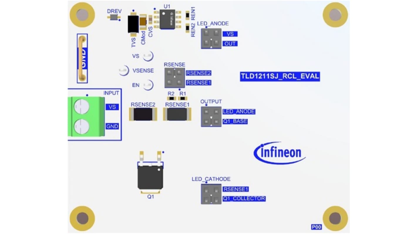 Infineon TLD1211SJEVALTOBO1, TLD1211SJ_EVAL LED Driver Evaluation Board for LITIX™ Linear TLD1211SJ