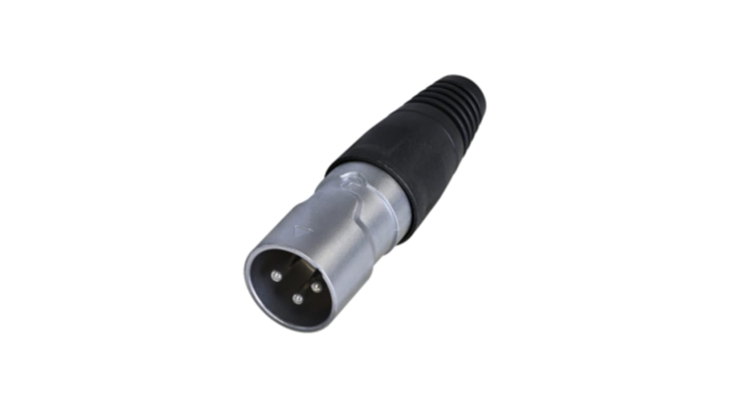 Re-An Products Stecker Gerade 3-polig Buchsenbefestigung Schwarz XLR-Steckverbinder