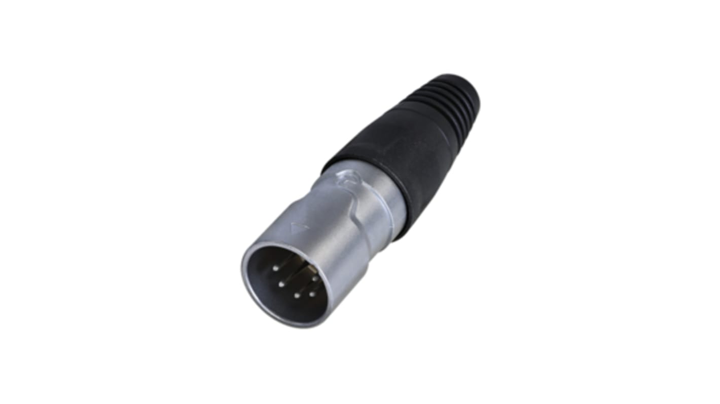 Re-An Products Stecker Gerade 5-polig Buchsenbefestigung Schwarz XLR-Steckverbinder