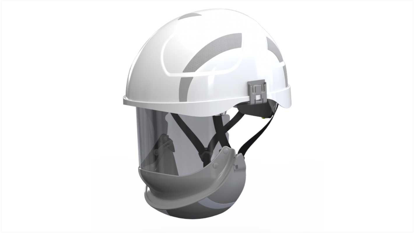 Penta ARC FLASH class 2 Elektrikerhelm mit Kinnriemen verstellbar und Augenschutz ABS, Polycarbonat Weiß