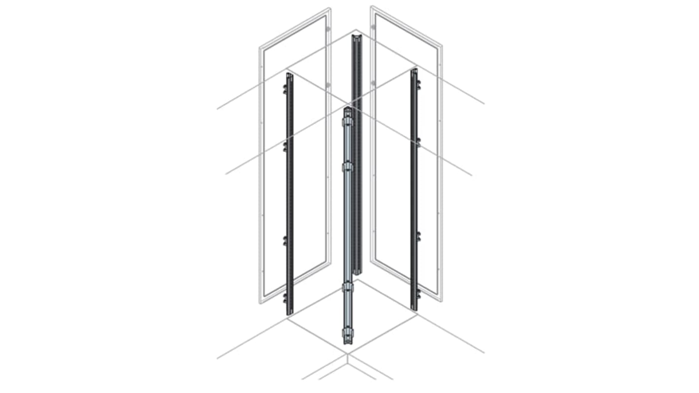 ABB AM2 Abdeckprofil B. 46.4mm L. 2m Galvanisierter Stahl für Is2-Gehäuse
