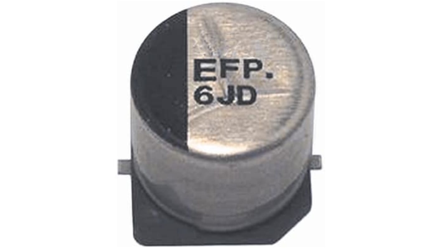 Condensatore Panasonic, serie FP, 100μF, 6.3V cc, ±20%, SMD