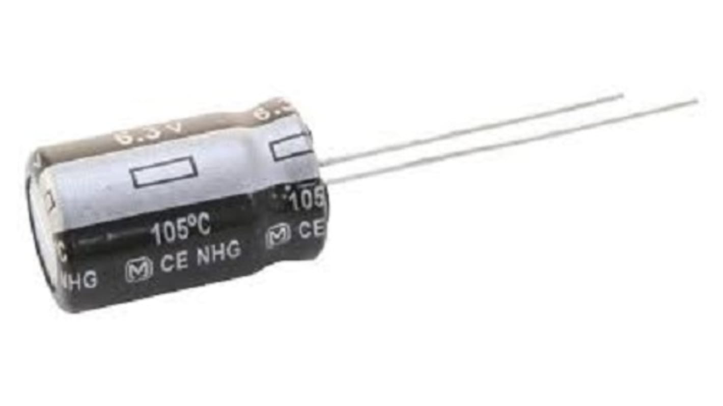 Panasonic FR-A, THT Aluminium-Elektrolyt Kondensator 820μF ±20% / 6.3V dc, Ø 8mm, bis 105°C