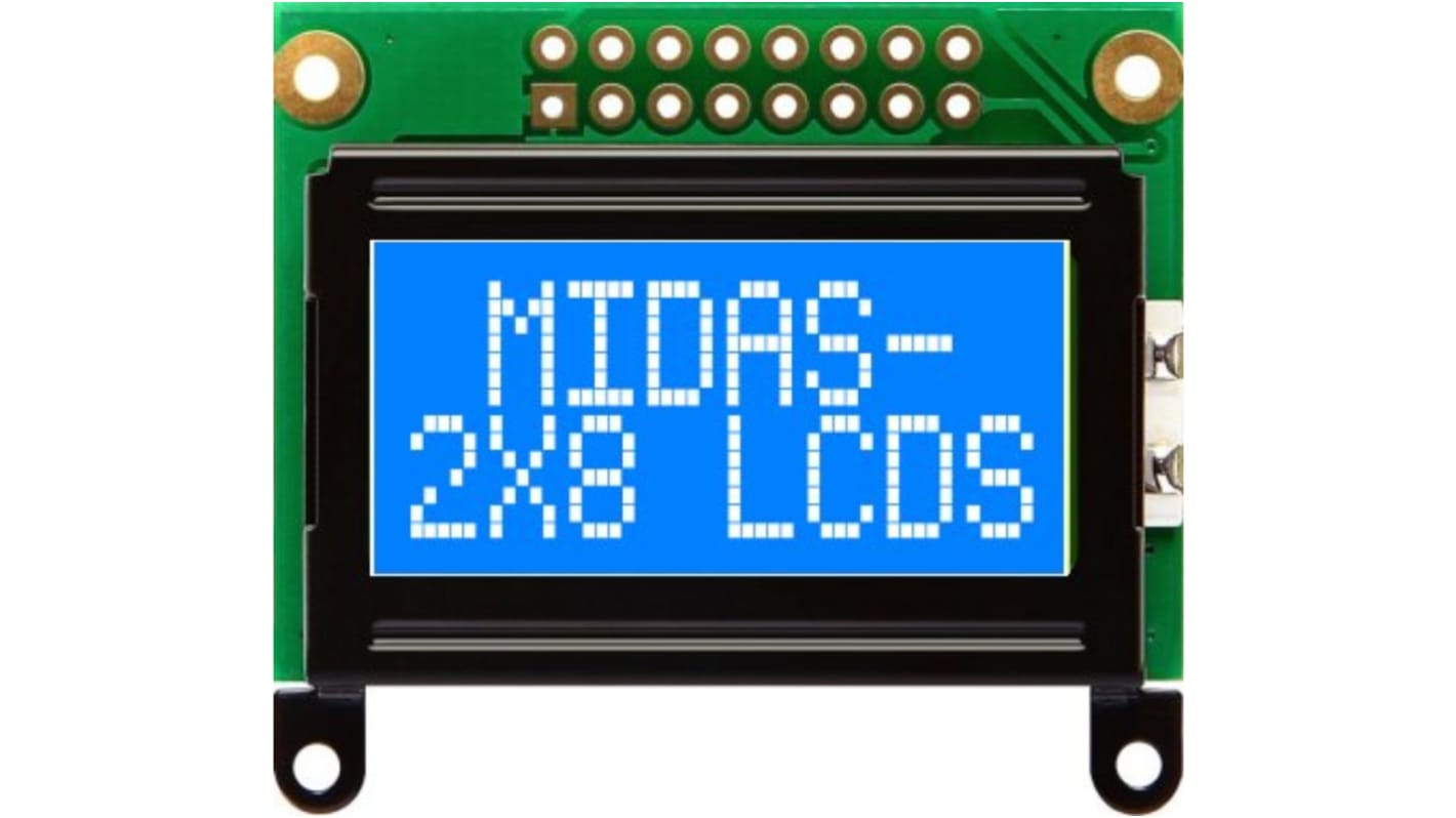 Midas 段码显示屏, 2行8个字符, 字符高5mm