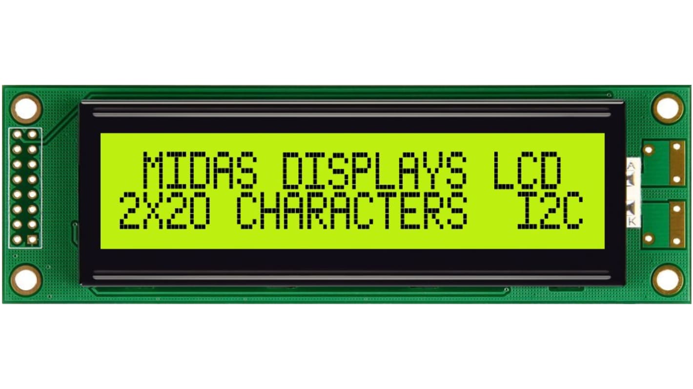 Midas MC22005A6W-SPTLYI-V2 Alphanumeric LCD Alphanumeric Display, 2 Rows by 20 Characters