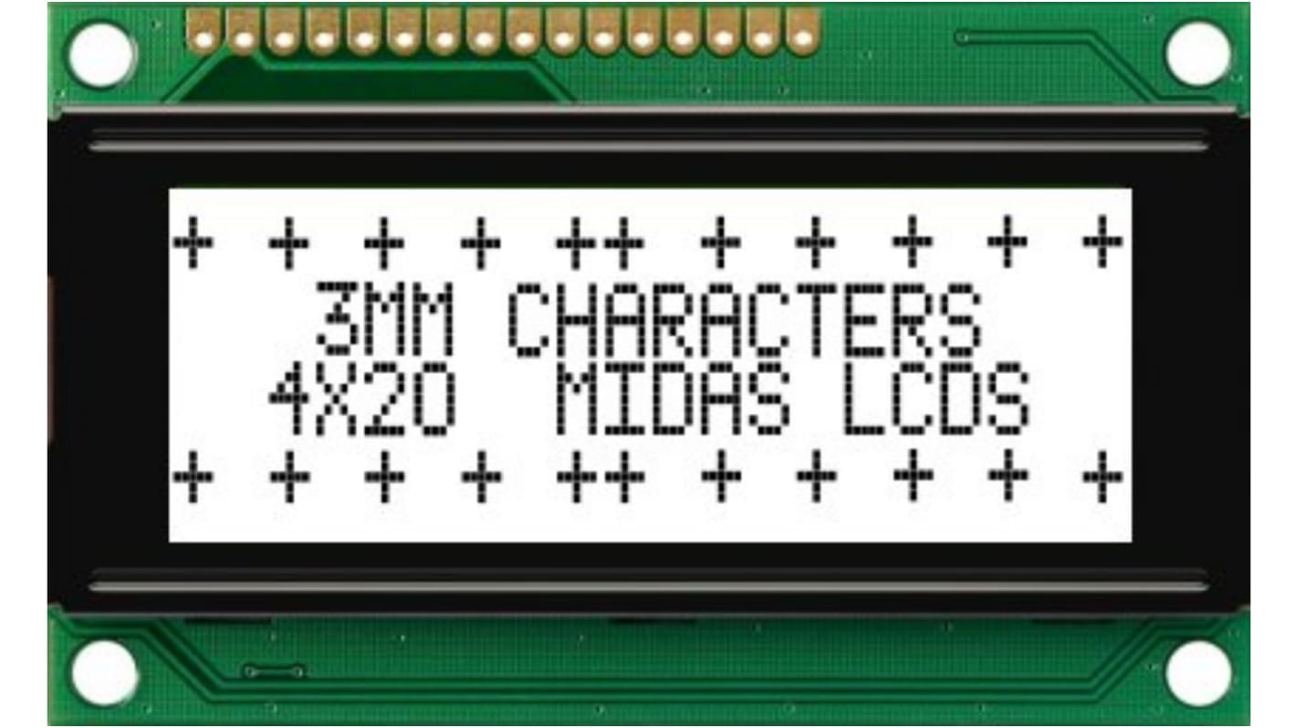 Midas 段码显示屏, 4行20个字符, 字符高4mm
