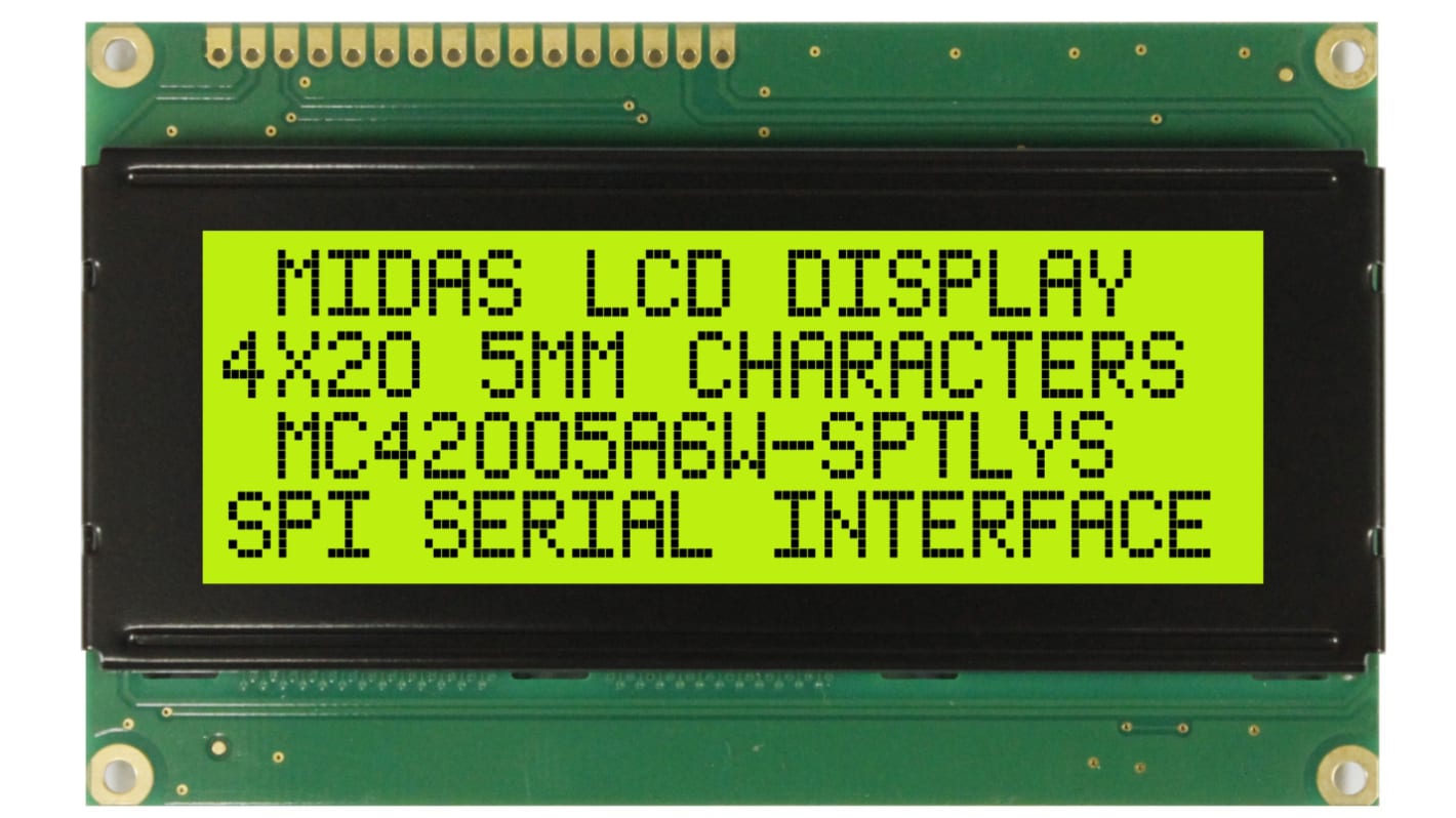 MC42005A6W-SPTLYS-V2 | Midas 液晶英数字ディスプレイ 英数字