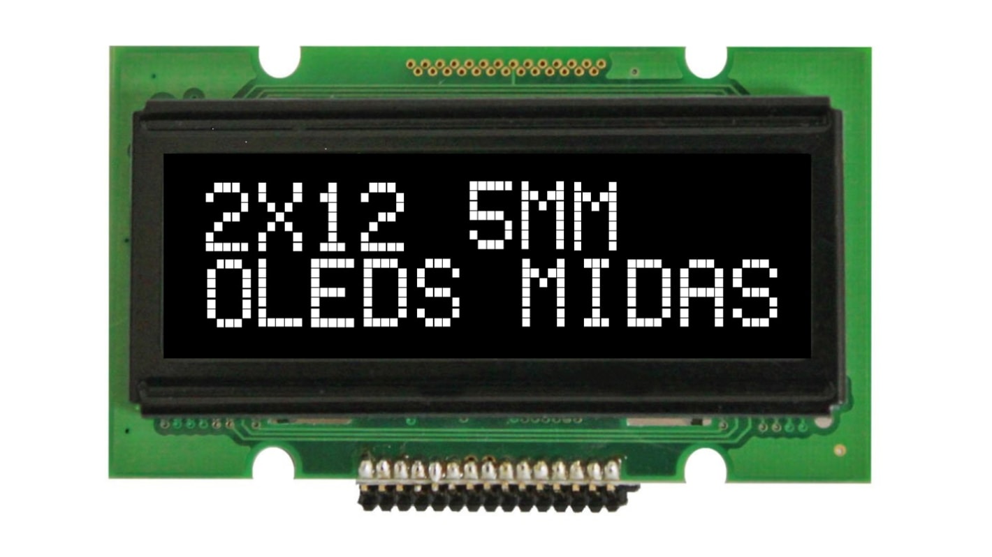 Midas 1.6in White Passive matrix OLED Display COB Parallel Interface