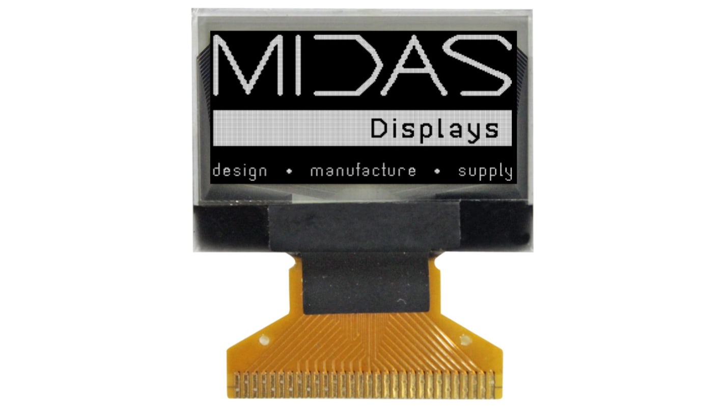 Midas 0.96in White Passive matrix OLED Display 128 x 64pixels COB I2C, Parallel, SPI Interface
