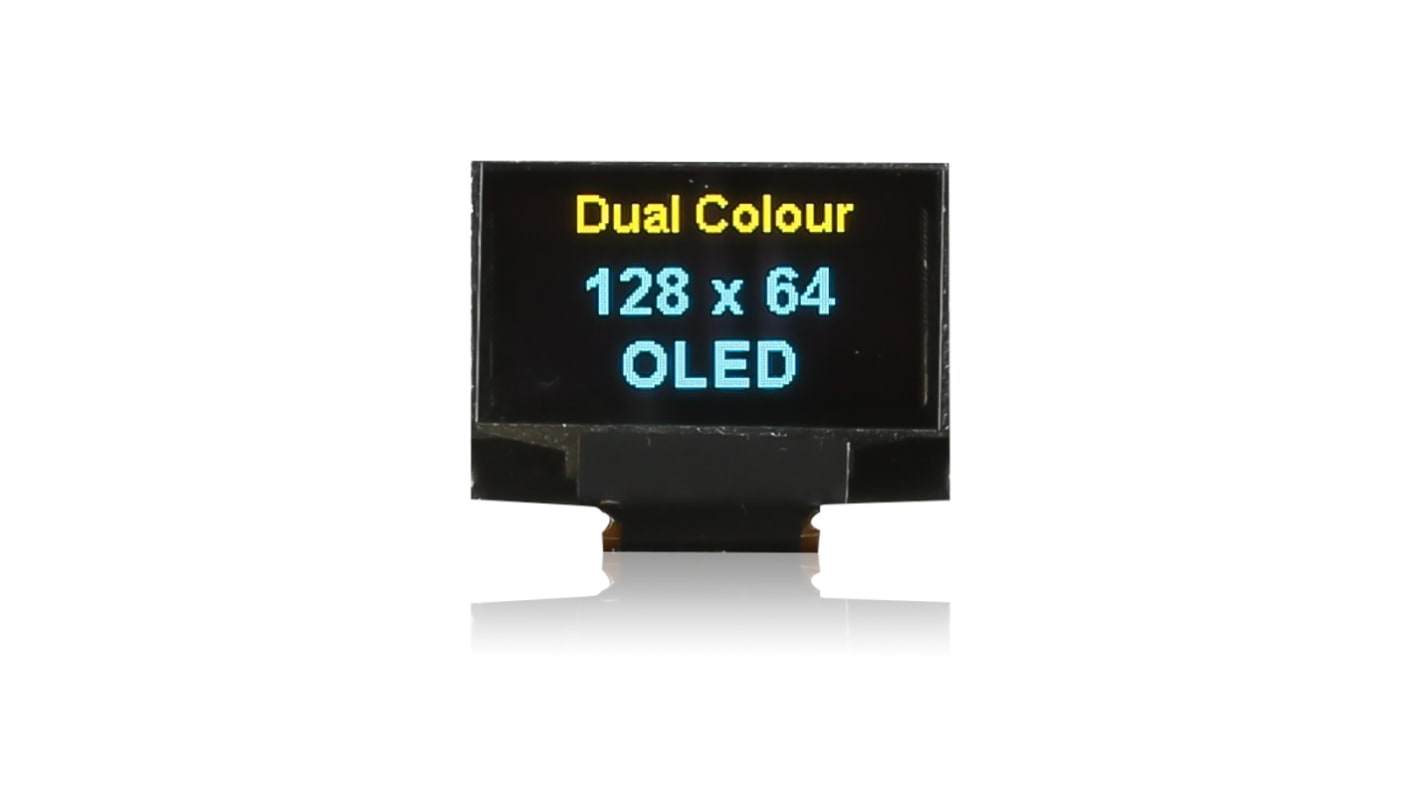 Midas 0.96in Blue/Yellow Passive matrix OLED Display 128 x 64pixels TAB I2C, Parallel, SPI Interface