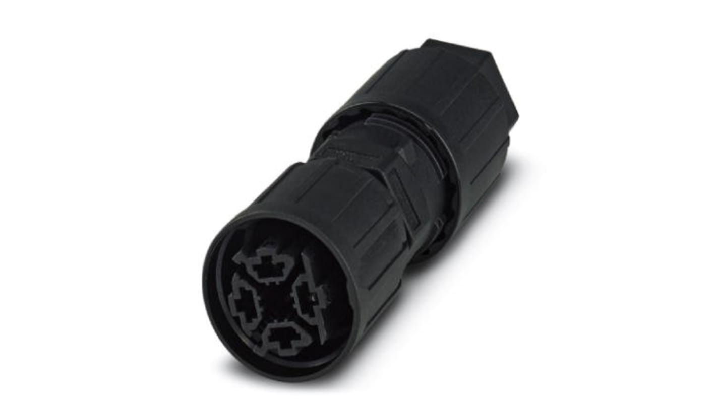 Conector circular Phoenix Contact macho, hembra serie QPD de 4 vías, montaje aéreo, IP66, IP68, IP69K