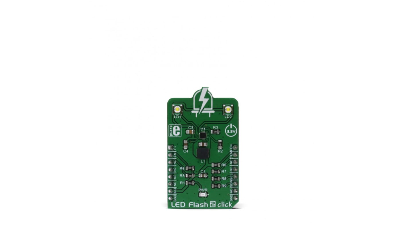 MikroElektronika LED 驱动器LED驱动器, LED Flash 2 Click, 用于闪光灯或手电筒灯