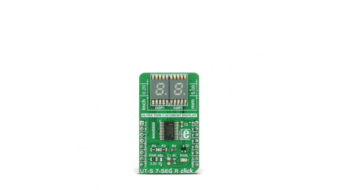 MikroElektronika LED 驱动器LED驱动器, UT-S 7-SEG R Click, 用于7 段数码管显示屏