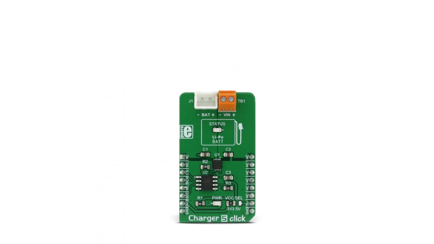 MikroElektronika MIKROE-2848 Charger 5 Click Batterioplader til MCP 4161, MCP 73113 til Litium-ion, litium-polymer