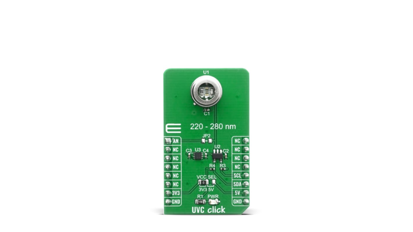MikroElektronika UVC Click mikroBus咔哒板, 紫外线 (UV) 传感器, GUVC-T21GH芯片