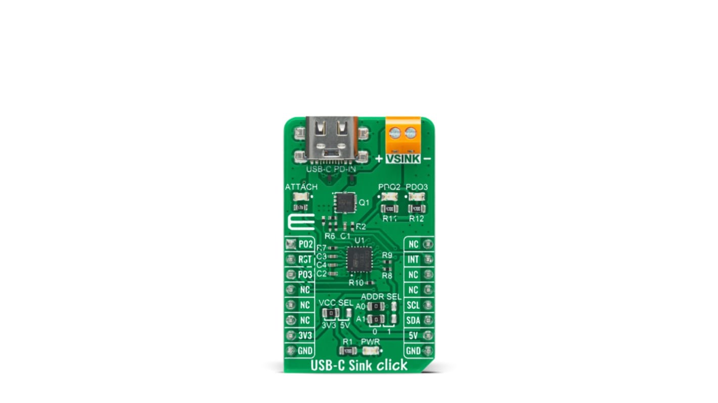 MikroElektronika STUSB4500 Entwicklungsbausatz Spannungsregler, USB -C Sink Click USB-Leistungssteuereinheit