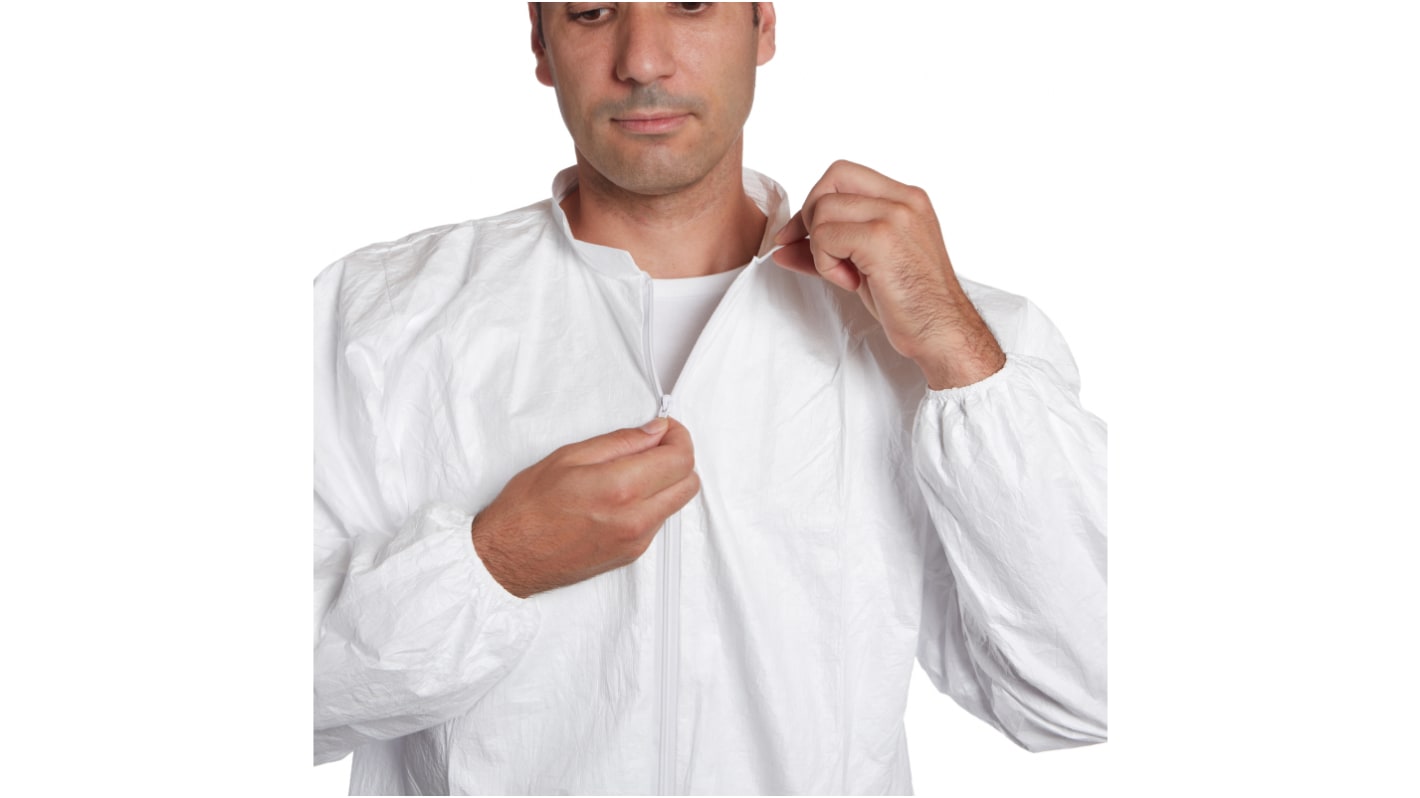 Blouse de laboratoire blanche DuPont Tyvek 500 Lab, Unisexe, Blanc, taille L, Jetable