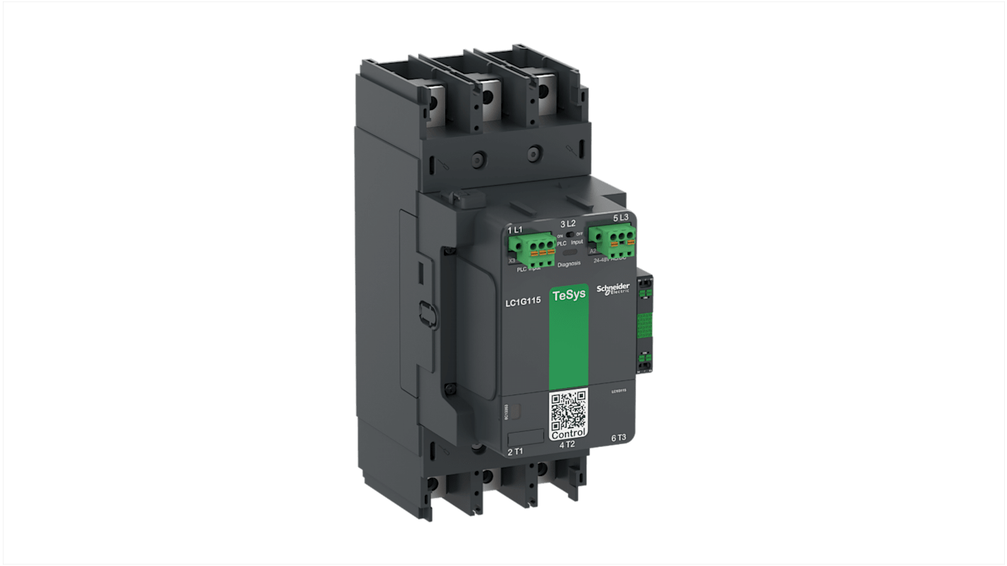 Schneider Electric TeSys F LC1G115 Contactor, 200 → 500 V ac/dc Coil, 3-Pole, 250 A, 1 NO + 1 NC