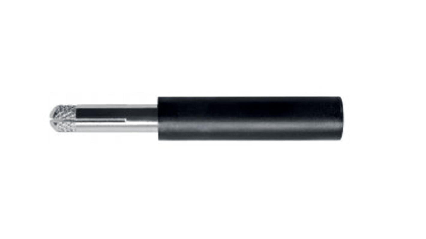 Schutzinger Bananadapter, Sort, med Forniklet-kontakter, 4mm-fatning