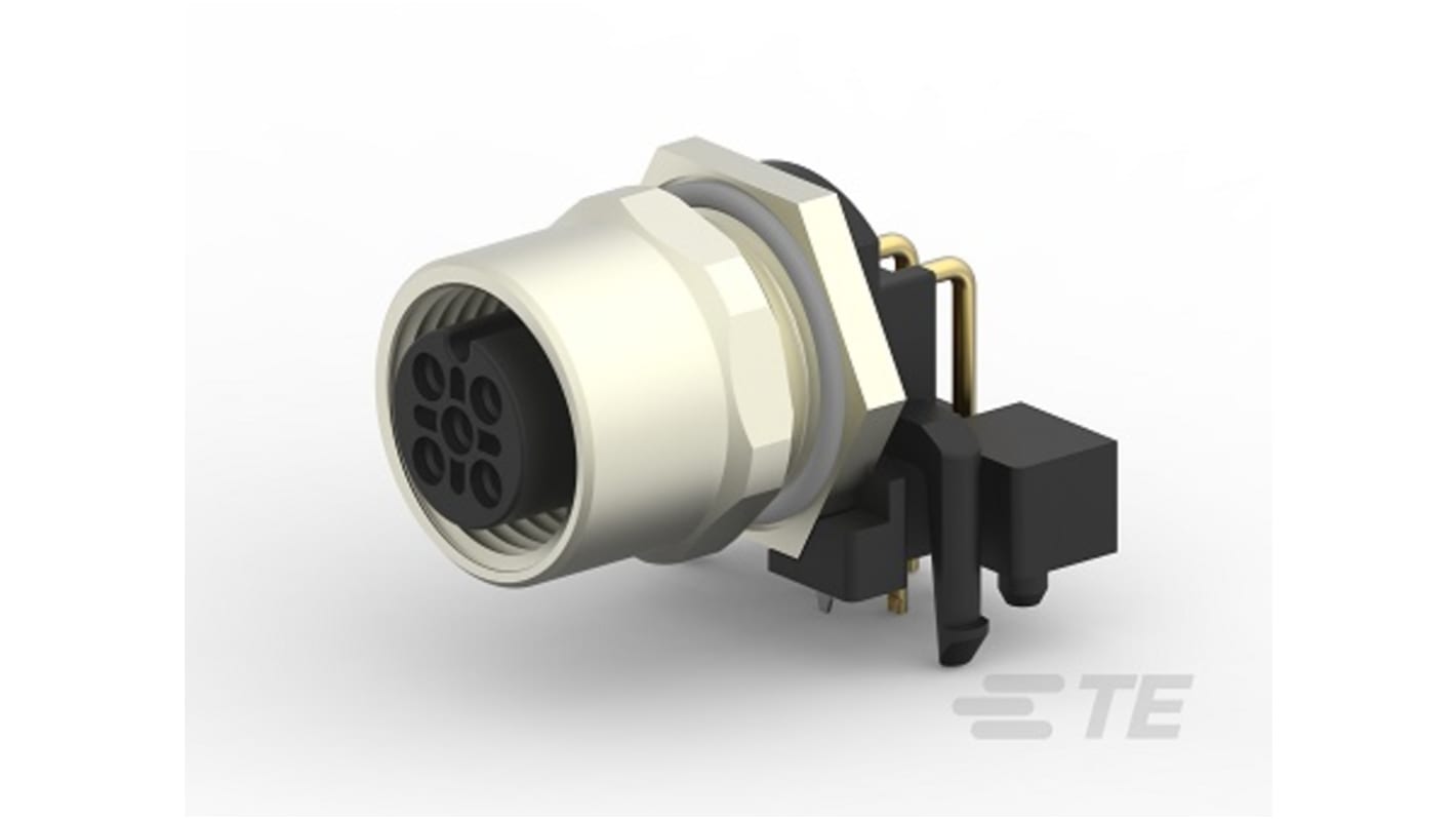 TE Connectivity Circular Connector, 4 Contacts, Cable Mount, M12 Connector, Socket
