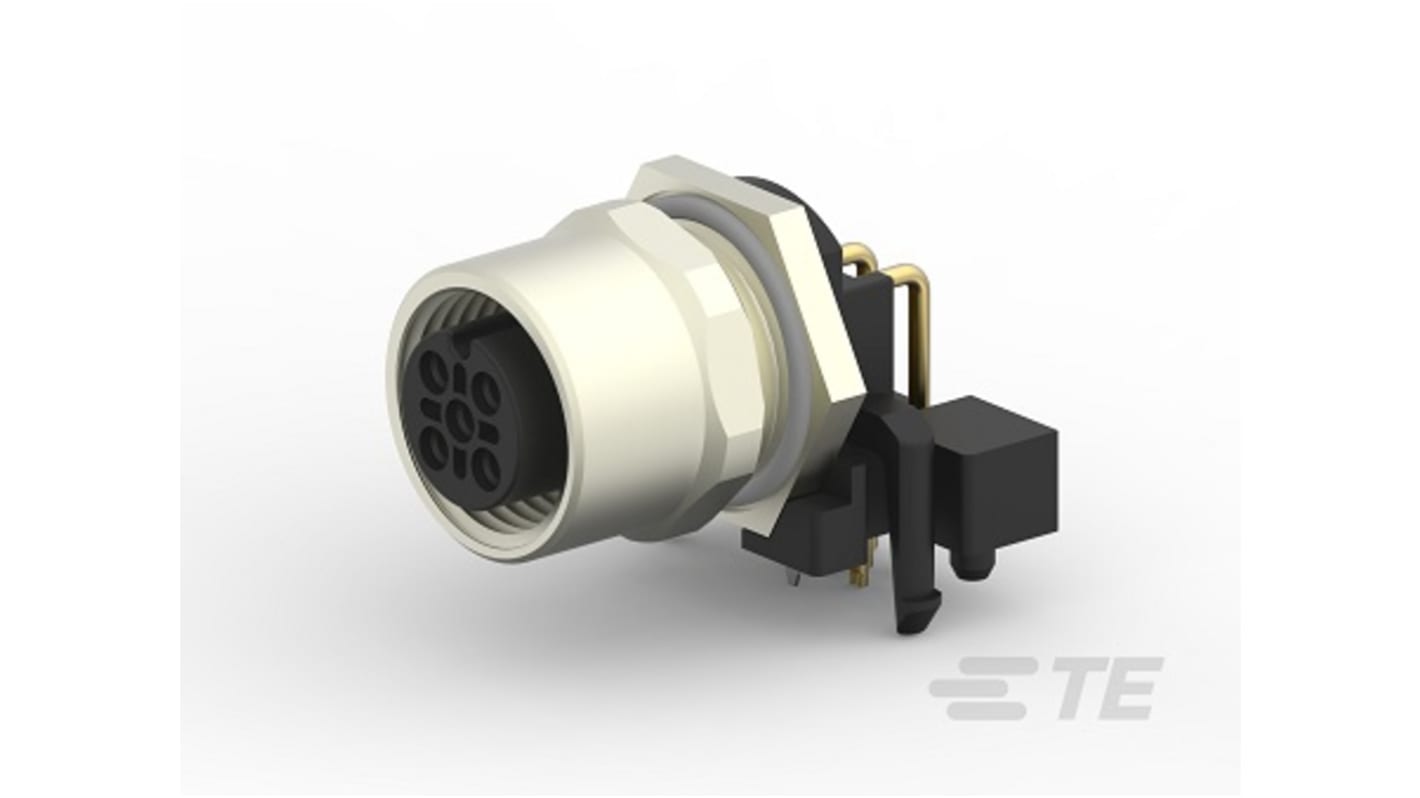 TE Connectivity Circular Connector, 4 Contacts, Cable Mount, M12 Connector, Socket