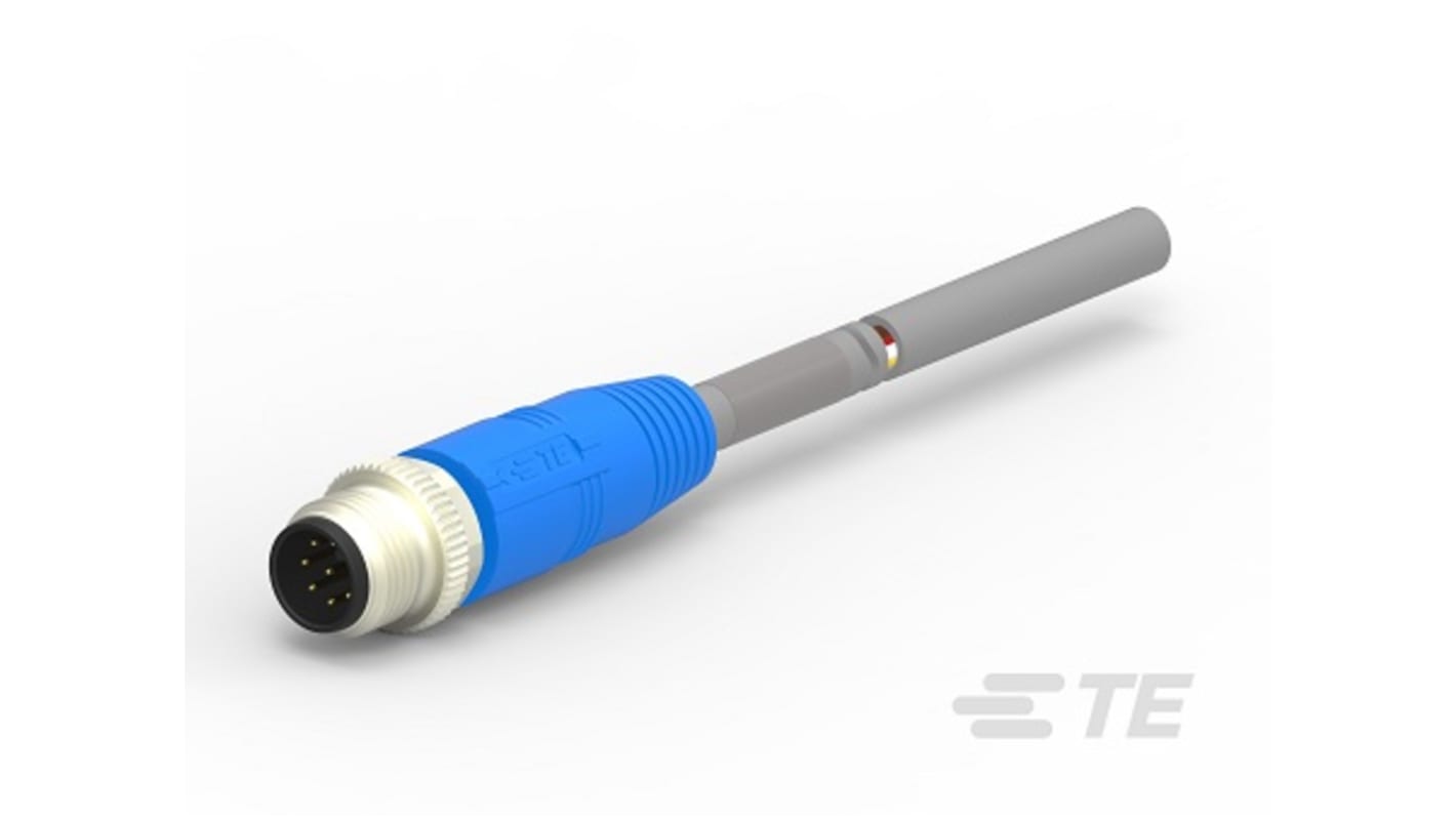 TE Connectivity Straight Female M12 to Male M12 Sensor Actuator Cable, 500mm